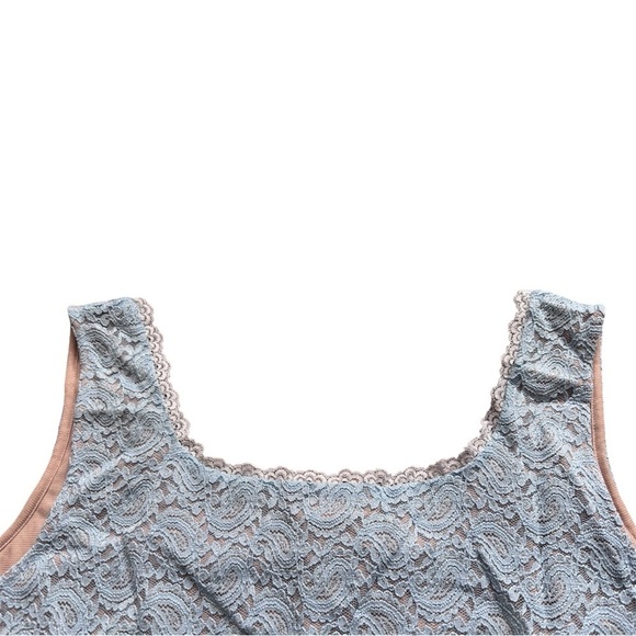 Kathleen Kirkwood Blue & Nude Lace Tank Top NWT Size 3X - Picture 4 of 7
